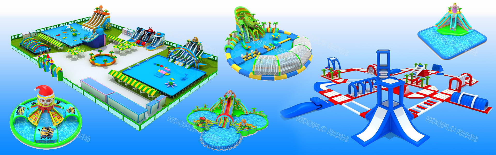 Custom Inflatable Water Park Design Render Collection - Free Design Service for Commercial Aquatic Playgrounds