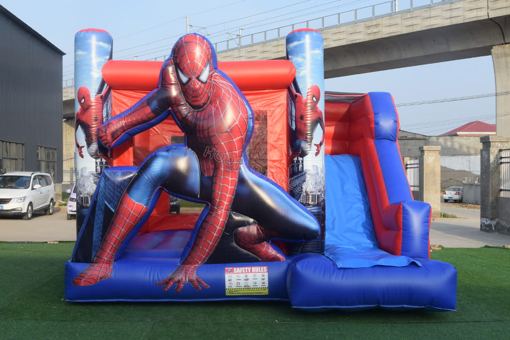 3D Giant Spider-Man Inflatable Bounce House With Slide