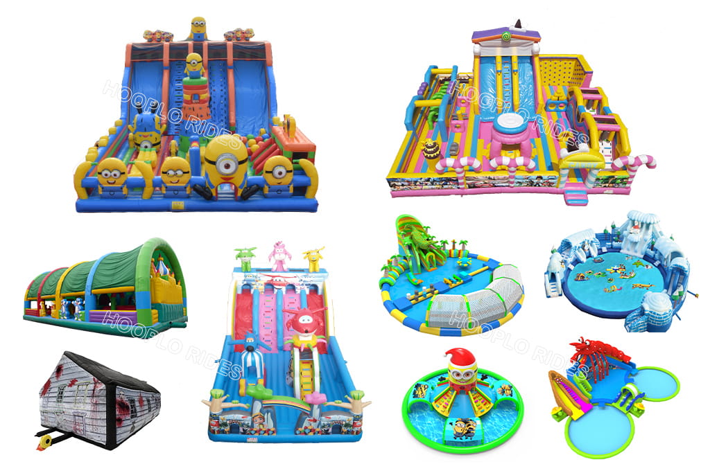 Hooplo Inflatables new commercial inflatable attractions for RAAPA Expo Autumn 2026 Russia, inflatable amusement park, bounce house, inflatable slide, inflatable water park, obstacle course for amusement business
