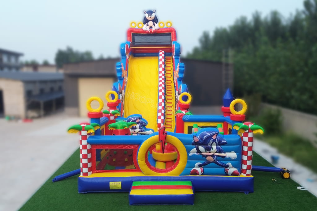 Sonic Inflatable Obstacle Course Slide Combo
