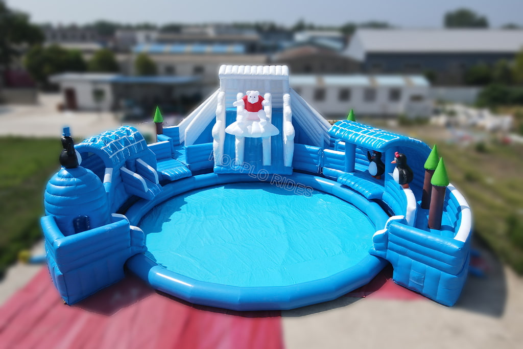Inflatable Polar Theme Water Park with Slide